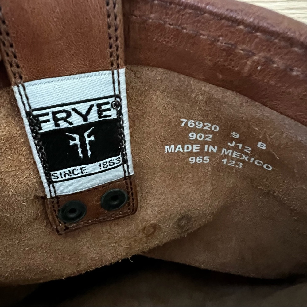 Frye Chestnut Leather Buckle Boots women’s size 9 - Picture 4 of 14